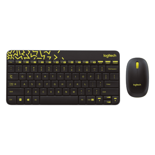 LOGITECH MK240 Nano Wireless Combo - BLACK/CHARTREUSE - RUS