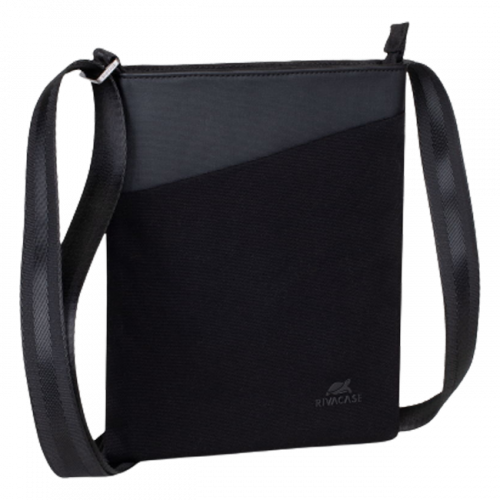 RIVACASE 8509 black 8" Canvas Crossbody bag / 12