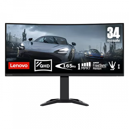 Lenovo - 34" G34w-30 Gaming Monitor, VA, 165Hz, 0,5mc, WQHD (3440x1440), HDMI, Display Port