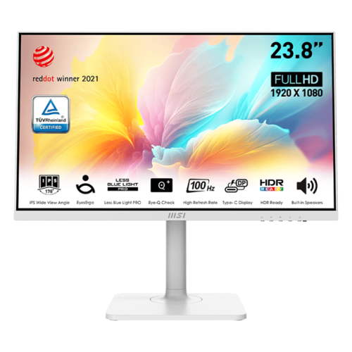 MSI - 24" Modern MD2412PW Monitor, IPS, 1mc, 100hz, FHD (1920x1080), HDMI+TypeC, White