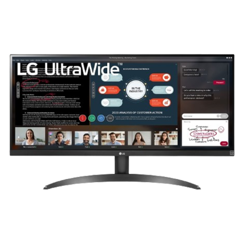 LG - 29" 29WP500-B UltraWide Monitor, IPS, 5mc, 75Hz, FHD (2560 x 1080), VGA+HDMI, Black