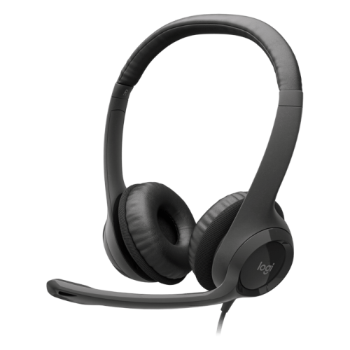 LOGITECH H390 Corded Headset - BLACK - USB