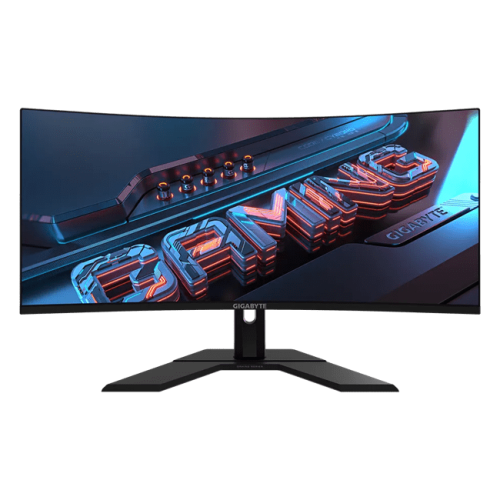 Gigabyte - 34" GS34WQCP-EK Curved Gaming Monitor, VA, 180hz, 1mc, UHD (3440 х 1440), HDMI, DisplayPort, Black